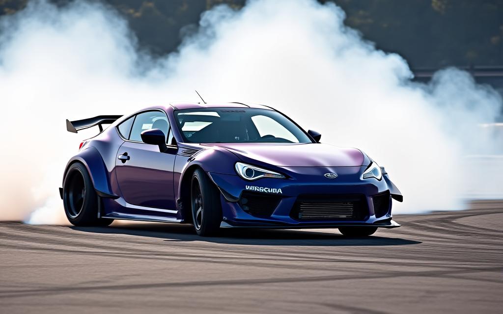Subaru BRZ custom sedang melakukan drift
