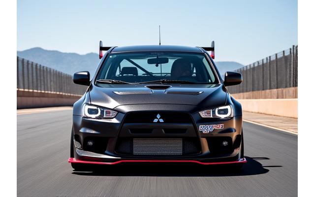 Mitsubishi Lancer Evo untuk Time Attack dengan splitter aero besar